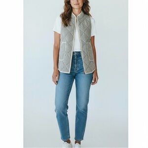 41 Hawthorn Herringbone Tweed Quilted Puffer Vest